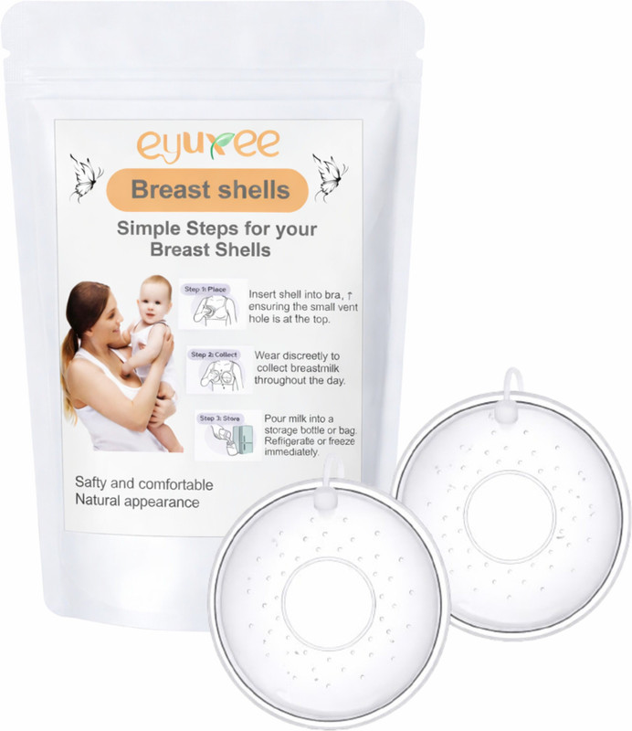eyuxee momcare milk collector silicone leakproof bpa free breastfeeding cups set  - Manual(transparent)
