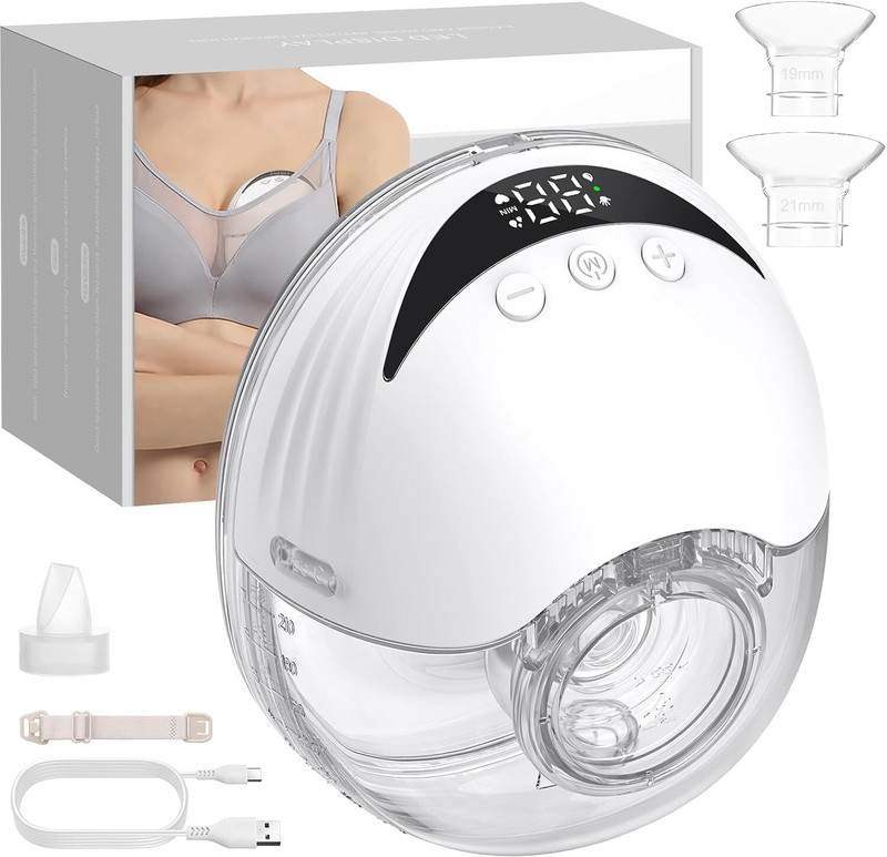 KVVTRADES Wearable Breast Pump for Feeding Mothers  - Electric(White)