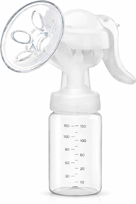RB Point Manual Breast-Feeding Pump with 125 ml Bottle Travel Friendly - Manual(White)