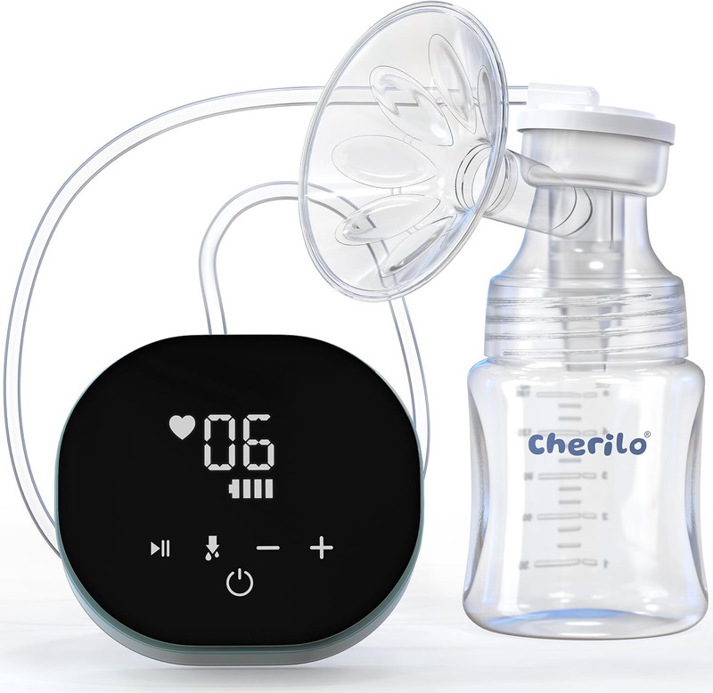 Cherilo Electric Breast Pump with 4 Pumping Modes, 9 Intensity Levels, USB & Battery - Electric(Cyan Blue)