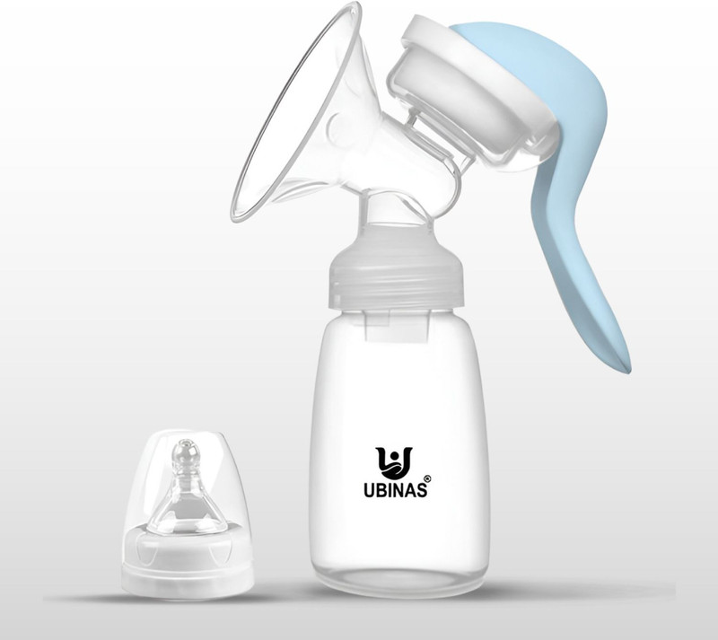 Ubinas Manual Breast Pump, BPA Free, Anti-Colic Nipple, Food Grade - Manual - Manual(Light Blue)
