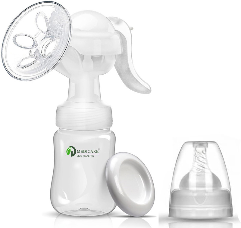 D MEDICARE Manual Breast Pump | 2 Suction Modes | BPA Free | Soft Cushion | Easy to Use  - Manual(Vanilla White)