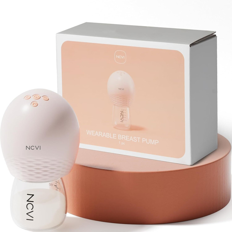 NCVI Wireless Double Breast Pump | Hands-Free Wearable | 4 Modes | USB Charge - Electric(Pink)