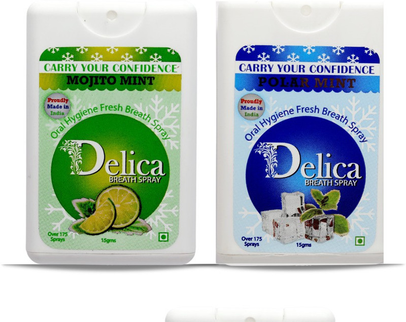 Delica Mouth Freshner Spray | Multi Flavour Combo Polar Mint, Mojito Mint Spray(30 g)