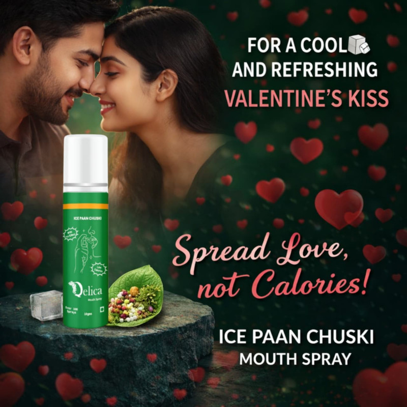 Qelica Valentine Breath Freshener Spray | Mint Flavor Pocket Size Spray(10 g)