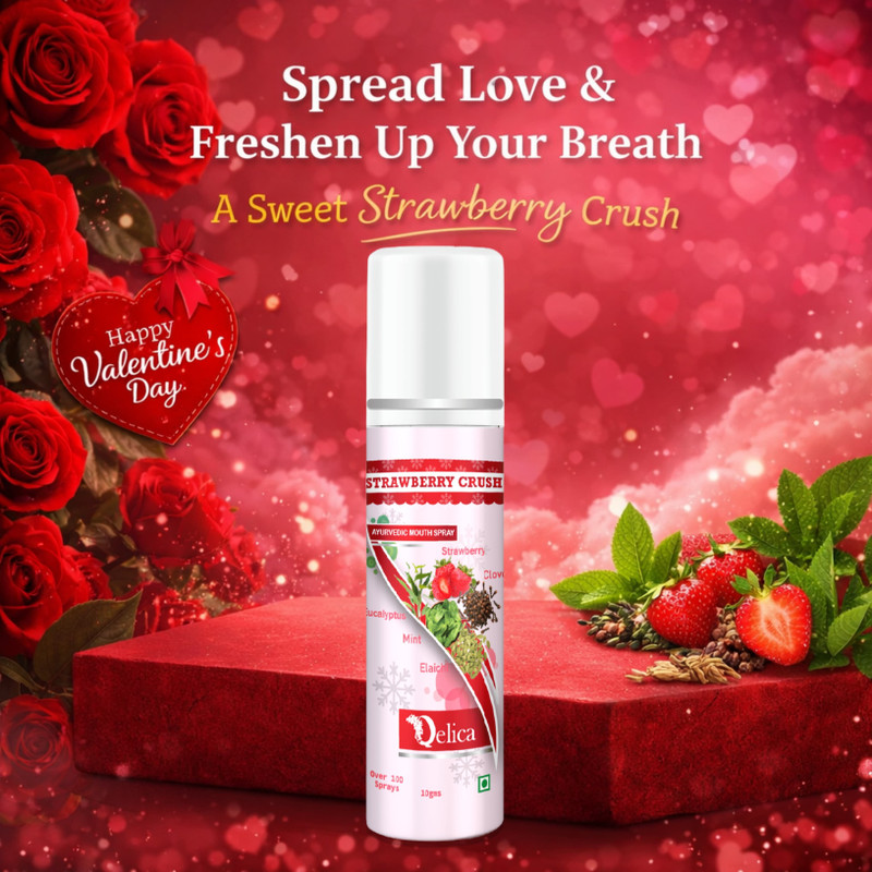 Qelica Valentine Mouth Spray for Couples | Long Lasting Mint Freshness Spray(20 g)