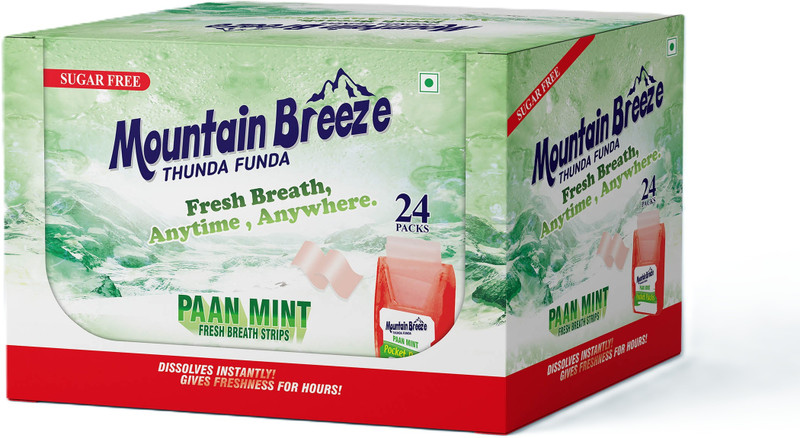 Mountain breeze Spearmint Breath Strips - Instant Freshness, Mouth Freshener (144 Strips) Strip(6 g)