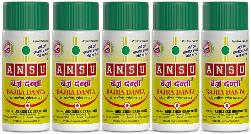 Ansu Toothpowder | Natural Ayurvedic Dental Care | Removes Stains & Freshens Breath Teeth Wipe(Pack of5)