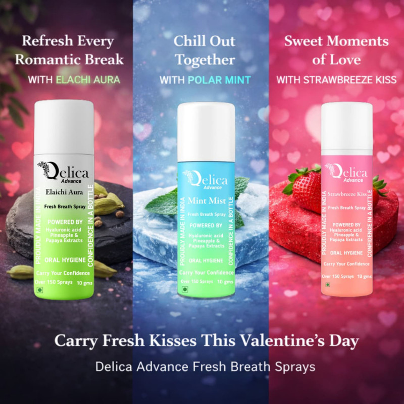 Qelica Valentine Mint Mouth Spray | Long Lasting Fresh Breath Spray(30 g)