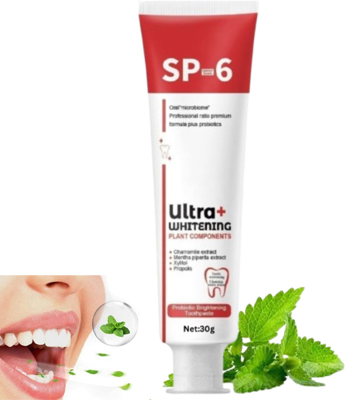 SIYDHA Sp-6 Toothpaste Brightening Whitening For Kids & Adults Sp6 Toothpaste Probiotic Strip(30 g)