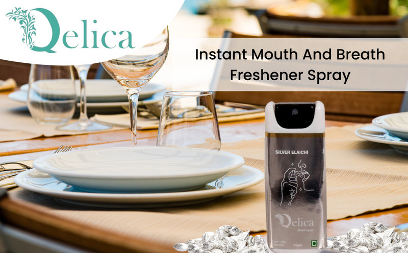Qelica Instant Mouth Freshener Spray Natural Long lasting Freshness & Germ-free mouth Spray(10 g)
