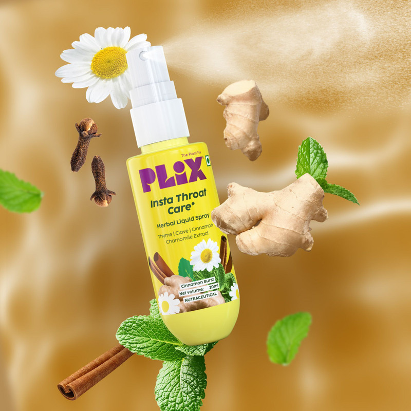 The Plant Fix Plix Insta Throat Care Spray for Instant Relief, Cinnamon Extract, Clinically Backed Spray(20 ml)