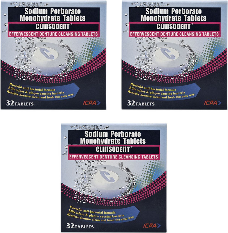 ICPA Denture Cleaning Clinsodent Tablet Pack of 3 Pills(0.2 g)