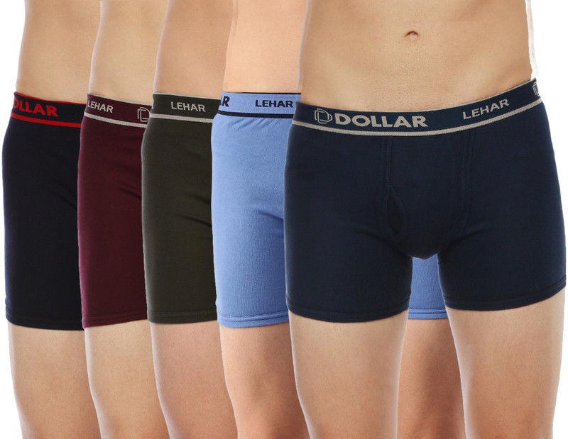 Dollar Men Dollar Lehar Mens Combed Cotton Trunk - Pack of 5 - Actual Colour May Vary Brief