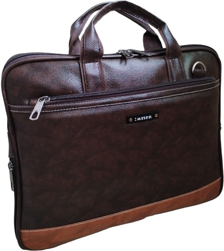MISHK Laptop Sleeve Messenger Office Bag for Men Large Briefcase - For Men(Brown)