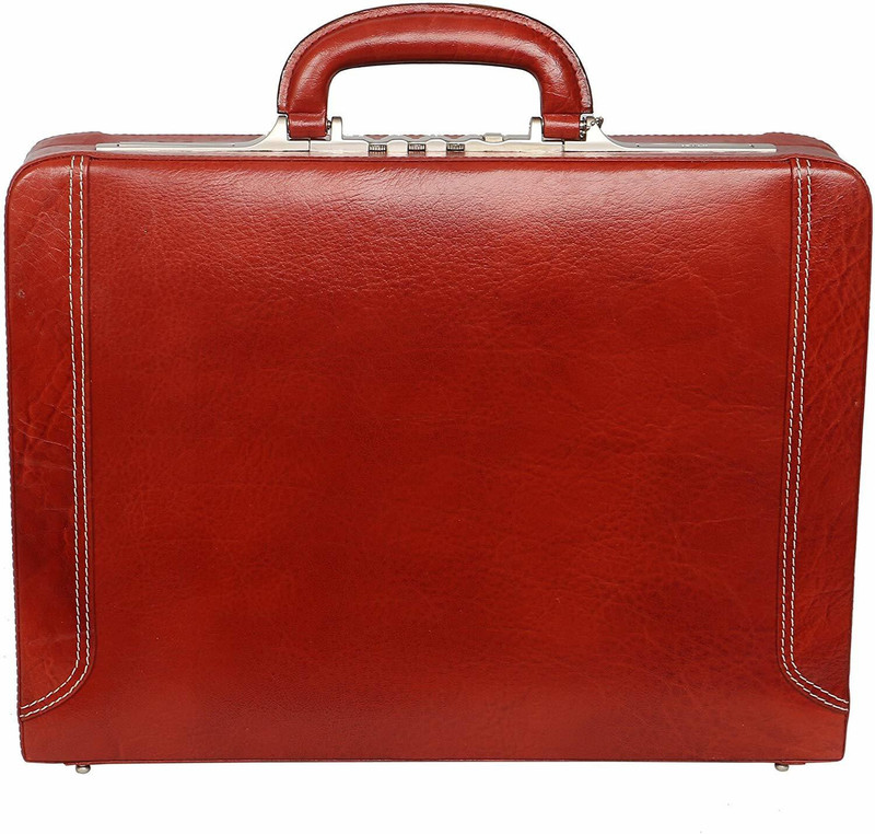 C Comfort Genuine Leather Expandable Office Bag Medium Briefcase - For Men(Black)