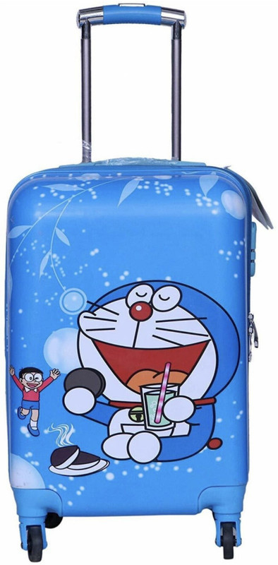 D's PARADISE Rolling Luggage, Suitcase with Cartoon Print 16 Inch Spinner Wheels for Kids Small Briefcase - For Boys & Girls(blue)