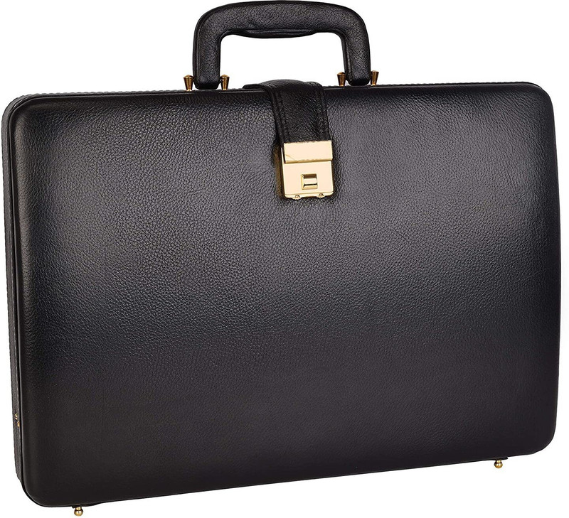 C Comfort Leather Accessories 14 Litres Natural Full Grain Leather Laptop Office Suitcase Briefcase Bags For Men (Dimension - L- 17 X H- 12 x W-3 Inch) (Weight-1.2 KG/1200 GR) Small Briefcase - For Men & Women(Brown)