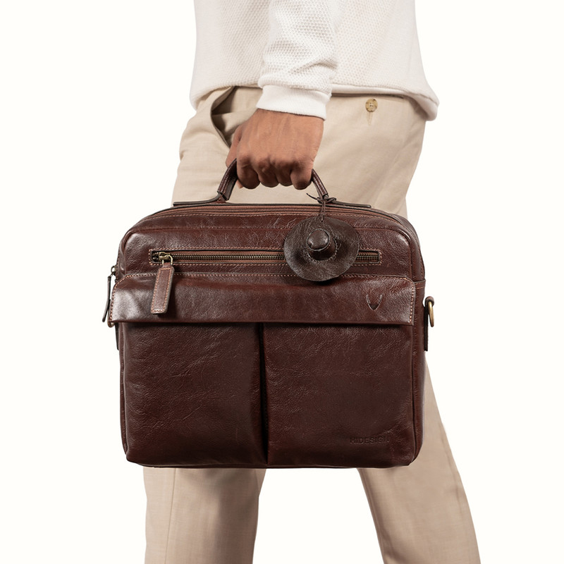 HIDESIGN MEZCAL 02 Large Briefcase - For Men(Tan)