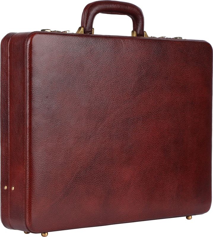 KLAUSS Premium Leather Briefcase Attache Large Briefcase - For Men(Brown)
