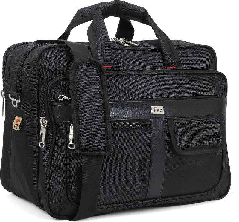 Teo Spacious 14 Inch Laptop Messenger Bag | Multipurpose Office Briefcase Small Briefcase - For Men & Women(Black)