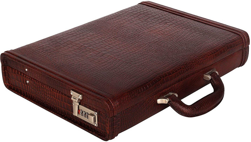 C Comfort Genuine Leather Briefcase Laptop Compartment Expandable Features High-Security Combo Number Lock Briefcase Bag for Men Medium Briefcase Small Briefcase - For Men & Women(Brown)