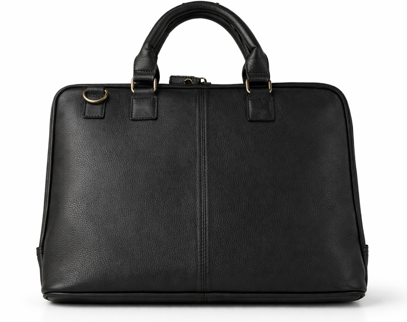 Tee Ess Genuine Leather Office cum Laptop Bag Medium Briefcase - For Men & Women(Black)