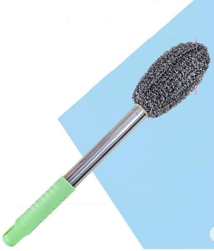 ZUVILIKA STEEL LONG HANDLE BOTTLE BRUSH|Steel bottle brush|Long handle steel wool bottle(Multicolor)