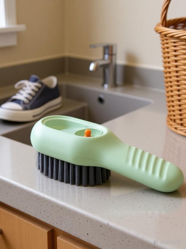 CLOUD REVEL Shoe Cleaning Brush with Soap Dispenser, Shoe Laundry Brush Scrub Brushes Brush Plastic Wet and Dry Brush(Multicolor)