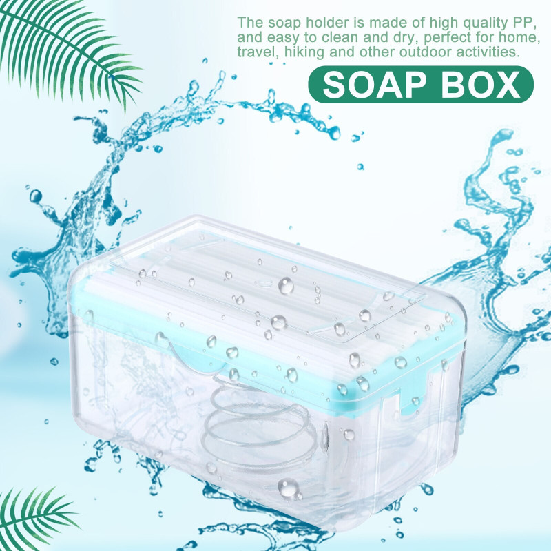 SATSUN ENTERPRISE Washing Soap Roller Holder Foaming Soap Bar Box for Cleaning Cloth Brush(Clear Blur Transperant White)