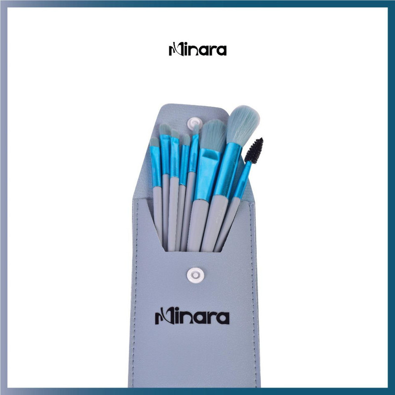 MINARA Makeup Brush Applicator Set of 10 with Easy to Carry Pouch - Pink(Pack of 10)