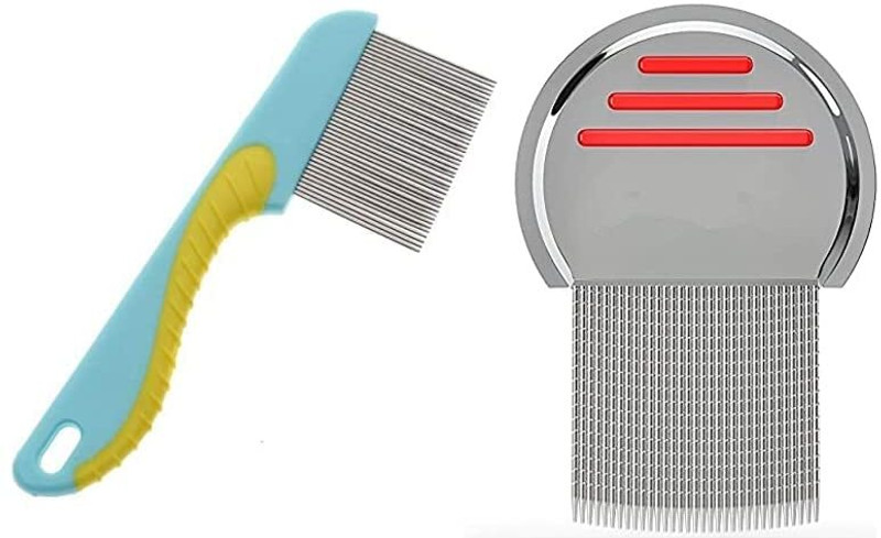 PROREDCHERRY STEEL BASED LICE REMOVAL COMB (ROUND LICE COMB WITH HANDEL LICE COMB )
