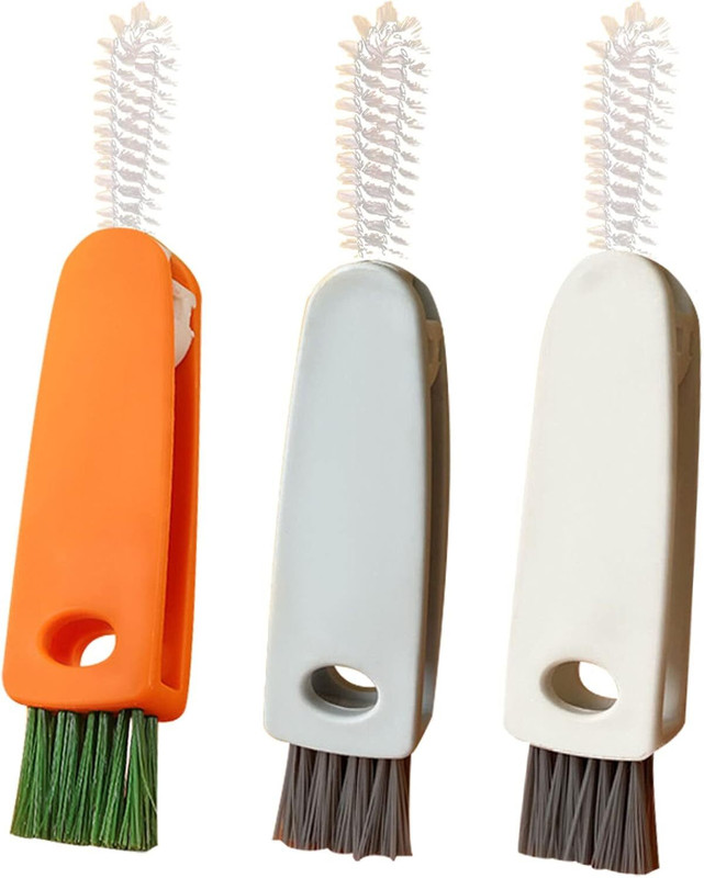 atrmitra Bottle Lid Cleaning Brush – Dual Head Cup & Cap Cleaner with Handle(Multicolor)