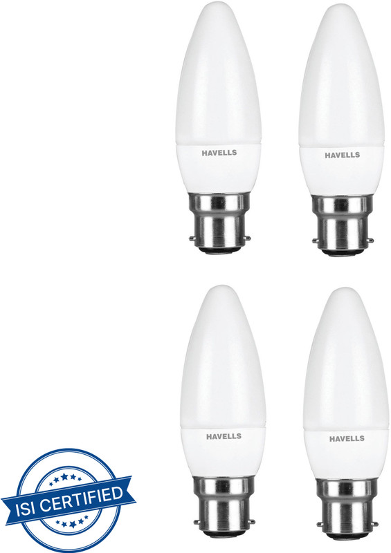 HAVELLS 2.8 W Basic Candle B22 Decorative Bulb(White, Pack of 4)