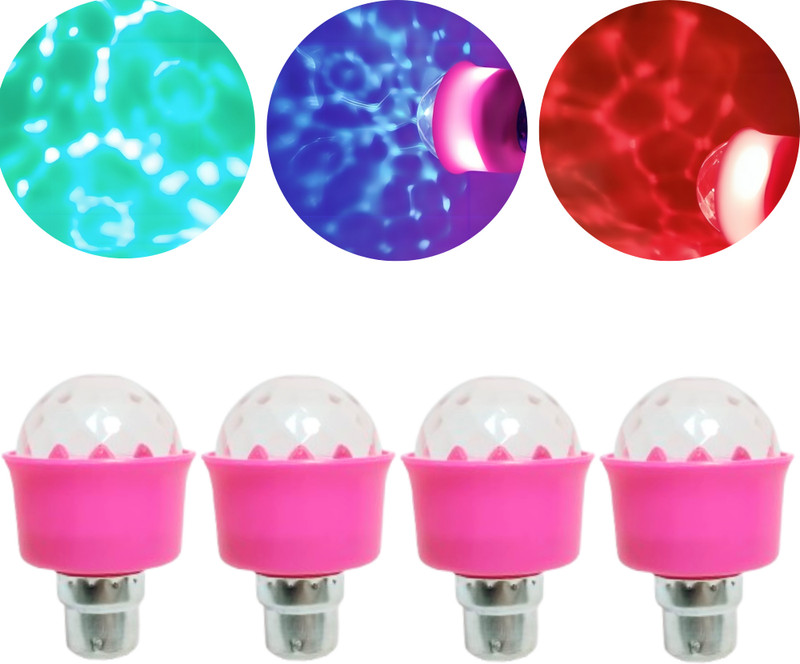 Aultis 3 W Flickering, Color Changing Decorative B22 Decorative Bulb(Multicolor, Pack of 4)