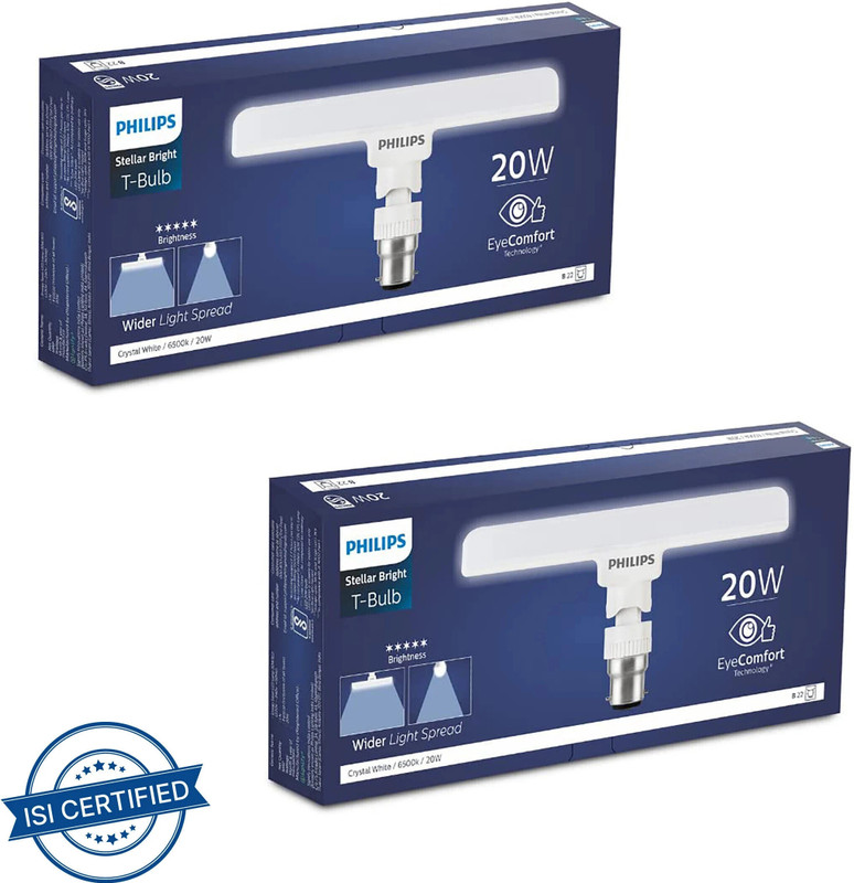 PHILIPS 12 W Basic T-Bulb B22 LED Bulb(White)