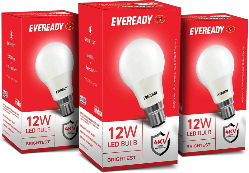 Eveready 12W LED Bulb(White, Pack of 3)