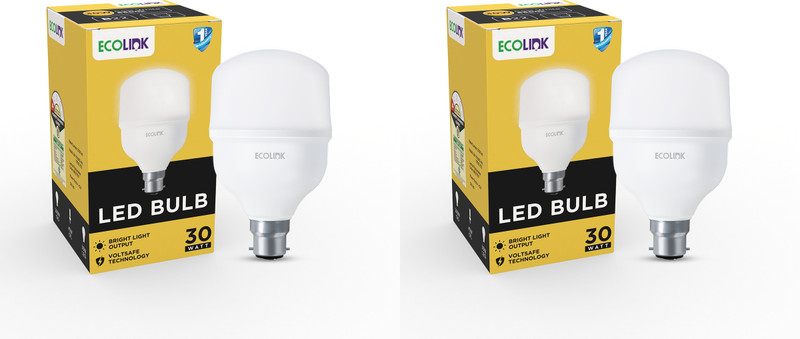 EcoLink 30 W Basic Standard B22 LED Bulb(White, Pack of 2)