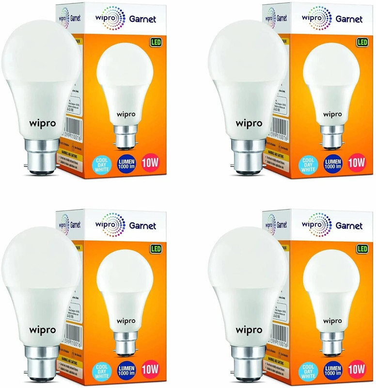 Wipro 10 W Basic Standard B22 LED Bulb(White, Pack of 4)
