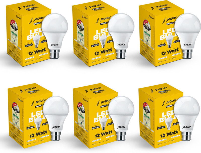 Jaquar 12 W Basic Standard B22 LED Bulb(White, Pack of 6)
