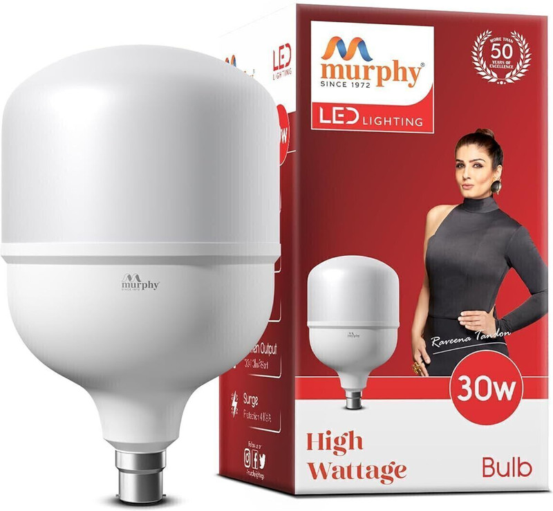 MURPHY 30 W Basic Standard B22 LED Bulb(Yellow)