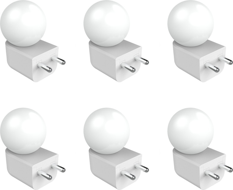 NYTROKS 0.5 W Basic Decorative 2 Pin, Plug & Play Night Bulb(White, Pack of 2)