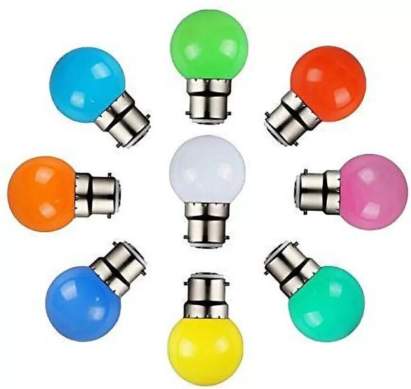 SHIVANGI LIGHTS 0.5 W Basic Round B22 Night Bulb(RGB, Pack of 9)
