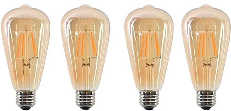 Eve Hanger 4 W Basic Standard E27 LED Bulb(Yellow, Pack of 4)