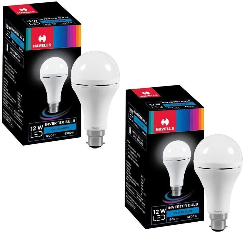 Henonex 12 W Inverter Standard B22 Inverter Bulb(White, Pack of 2)