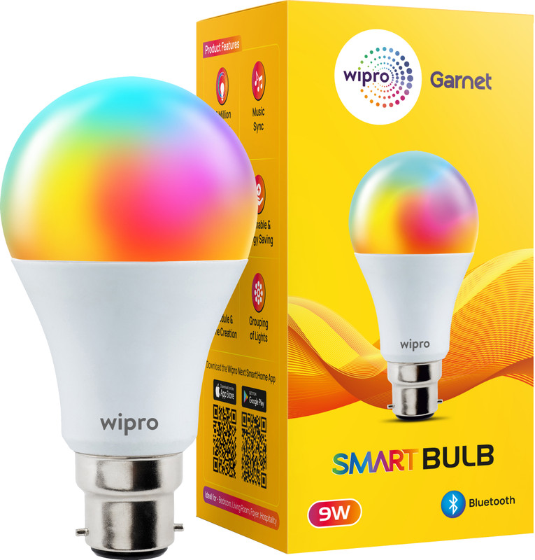 Wipro 9 W Bluetooth Standard B22 LED Bulb(Multicolor)