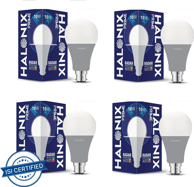 HALONIX 10 W Motion Sensor Decorative B22 LED Bulb(White, Pack of 4)
