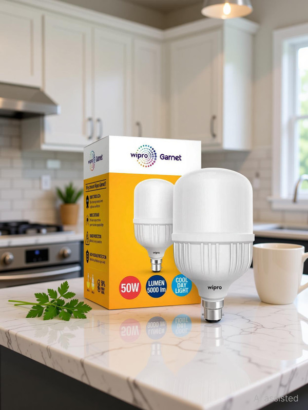 Wipro 50 W Basic Standard B22 LED Bulb(White)