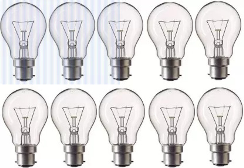 SanRK 100 W Basic Round B22 D Incandescent Bulb(Yellow, Pack of 10)
