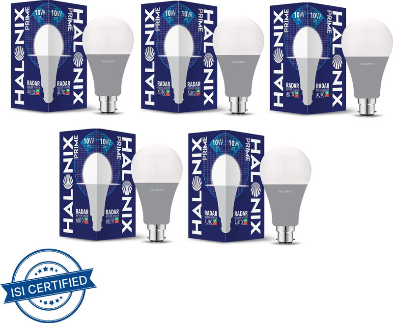 auto-on 20 W Motion Sensor Round B22 LED Bulb(White)